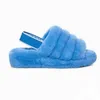 Slide Neon Yellow Blue Pantoufle Women's Furry Slippers Furslipper Hausschuhe Fashion Luxury Pantoufles de Designer Women Sandals