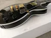 Guitarra elétrica corporal preta personalizada com ponte fixa Fingerboard hardware de ouro e pickguard preto pode ser custo4353915