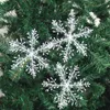 크리스마스 직경 6cm 나무 장식 흰색 눈송이 장식품 홈 인공 눈에 대 한 크리스마스 파티 장식 새해