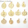 10st Gold Color Micro Pave Cz Jungfru Maria Jesus Charms Pendant Findings smycken 0927188N