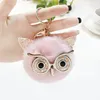 New Mini Plush Real owl Fur Ball keychain Soft Toys Cute Fashion Kids Plush Dolls pompom fluffy Charm Baby For Girls Women gift