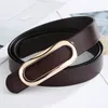 WKOUD EAM 2020 New Smooth Buckle Leather Belt For Women Casual Wild Business Full Dress Corset Belt Female Waistband P62 T200427