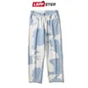 LAPPSTER Men Y2k Tie Dye Baggy Jeans Pants Mens Vintage Japanese Streetwear Denim Trousers Male Kpop Causal Wide Leg 2203085105842