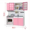 children's Kitchen Toys Xmas Gift Mini Kids Kitchen Pretend Play Cooking Set Cabinet Stove Girls Toy for kids gift high quality LJ201009