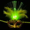 LED Halloween Party Flash Glowing Feather Mask Mardi Gras Masquerade Cosplay Venetiaanse maskers Halloween -kostuums Gift562L276S9499254