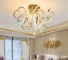 Lustre led moderne et simple de luxe, décoration de maison moderne en or rose k9, luminaires décoratifs en cristal, lampe suspendue pour salon et chambre à coucher