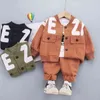 Frühling Herbst Kleinkind Casual Kleidung Jungen Baby Jacke T-shirt Hosen 3 Teile/sätze Kinder Cartoon Kostüm Kinder Mode Sport Anzüge 211224