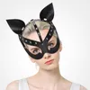 할로윈 카니발 파티 코스프레 멋진 마스크 ​​댄스 파티 가죽 고양이 마스크 섹시한 여성 블랙 토끼 고양이 무도회 눈 마스크