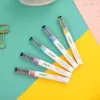 Jianwu 5PCS / Set Japan Kokuyo Beetle Tvåfärg Fluorescenspenna Kreativ Gullig fluorescerande penna Kawaii Marker Pen School Supplies 201202