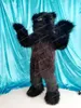 Halloween Black Shaggy Bear Mascot Costume Top Quality Cartoon Anime Theme Character vuxna storlek Julkarneval födelsedagsfest utomhusdräkt