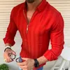 Männer Casual Hemden Mode Herren Luxus Stilvolle Herbst Kleid Slim Fit Langarm Hemd Schwarz Weiß Gelb Rot1