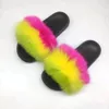 Senhoras de Senhoras Slides Fuzzy Slippers Sliders Comfort Sandálias Sandálias Sapatos Tamanho Fox Fur Slipper Y200423