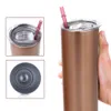 Skinny Tumbler Straight Cup Deckel Stroh 304 Edelstahl Doppelwandige Vakuumisolierung Nahtlose Innenbier Kaffee Wasserflasche CFYL0090