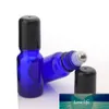 24 pièces 10 ml verre bleu rouleau sur bouteille bouteilles à billes en acier inoxydable pour huiles essentielles parfum aromathérapie