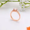 Transgems 14K oro rosa figura fiore centro 1ct 6.5mm f colore solitario anello di fidanzamento Moissanite per le donne gioielli di moda Y200620