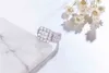 Luksusowe 925 Sterling Silver Pave 4 SZTUK Princess-Cut Sona Diamond Wedding Pierścienie dla kobiet Symulowane Platinum Jewelry Girl Gift 220121