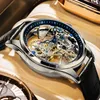 Aushöhlen Out Tourbillon Automatic Man Watch Limited Edition Mechanische Uhren Mode Gürtel und Stahlband Herren Armbanduhr