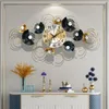 Light luxury wall clock silent living room fashion decorative personality creative wrought iron decor