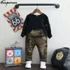 Mode Boys Kläder Set Långärmad T-shirt och byxor Armé 2 st Pojkar Kläder Svar Sport Camouflage Tracksuit Kids Boy Sets G220310