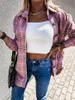 Dames plaid shirt blouse herfst casual losse pocket lange mouw dikke bf extra grote vrouwelijke jas jas tops outport outfits blusa