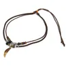 Chokers 2021 Men Vintage Wolf Tooth Pendant Necklace Multilayer Leather Beaded Weaved Prayer Lucky Bohemia Jewelry65133079236536