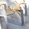 Envoltura de regalo Caja de dulces de mármol creativo Favores de boda Estilo de mármol Decoración de embalaje de chocolate para gracias Suministros de fiesta Ribbon1