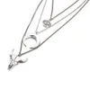 Boho Layered Halskette Silber Gold Hörner Lange Halsketten Anhänger Kette Choker Schmuck für Frauen und Mädchen