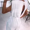RUGOD Été Combishorts Femmes Mode Rayé Patchwork Taille Élastique Bodys Sexy Dos Nu Pantalon Large Combinaisons 2019 T200701