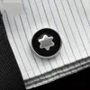 Mankiety Men039s okrągłe czarne modne sześciogwiazdkowe mankiety francuskie biuro koszuli mankiety Linki 9100404
