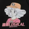 Japonais Harajuku Streetwear Couple T-shirt Anime Drôle À Manches Longues T-shirts Printemps De Mode Graphique T-shirts Hommes Vêtements 201203
