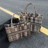 90% Off To Shop Online Discounts autumn winter version high-capacity lattice handbag fashion texture art Tote Bag