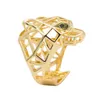 Anello da cocktail pantera leopardo occhi verdi per uomo donna accessori gioielli cristalli RIA0034468726