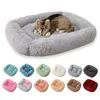 Dog Bed Sofa Long Plush Square Kennel Winter Warm Puppy Mat Cat Nest Soft House Non-slip Basket Cushion for Dogs Pet Supplies 201130