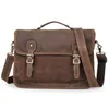 Briefcases CONTACT'S Business Men Laptop Bag For 14 Inch Crazy Horse Leather Briefcase Male Shoulder Messenger Bags Tote Handbag1