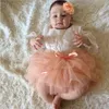 Neugeborene Baby Mädchen Tutu Röcke Kleid Mesh Rock Höschen und Blumen Stirnband Baby Windelüberhose Set für Säuglinge Kleinkinder 0–3 Jahre