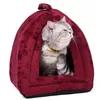 Prix de gros Cat House et Pet Beds 5 Couleurs Beige Rouge Violet Kaki Noir avec Paw Stripe White Stripe Y200330