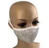 Svart blå dammsäker ansiktsmask bling bling diamant skyddsmask pm2.5 mun masker tvättbara återanvändbara kvinnor färgglada rhinestones ansiktsmask