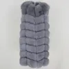 Oftbuy Spring Real Fox Fur Vest Kvinnor Ärmlös Vinter Jacka Gilet Natural Fur Coat Bodywarmer Waistcoat Tjock Varm Streetwear 201212