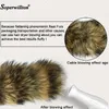 Natural Fur 2019 New Winter 100% Raccoon 모피 실제 칼라 여성 스카프 패션 코트 스웨터 스카프 칼라 고급 넥 캡 D88 T200103