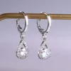 Moda Lágrima Gota Diamante Brincos Cúbicos Zircônia Dangle Brincos Ear Gota Para As Mulheres Moda Jóias Will e Sandy Gift