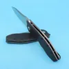 High End 0562CF Flipper Folding knife D2 Drop Point Satin Blade Carbon Fiber with TC4 Titanium Alloy Handle Ball Bearing Washer Fast Open EDC pocket Folder Knives