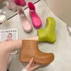 2022 Nova cor de doces moda à prova d 'água e antiderrapante botas de chuva líquida Red mesmo botas curtas soladas soladas sapatos