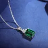 Chains Zhanhao Jewelry Custom Gemstone Necklace S925 Silver Pendant 2.0ct Lab Grown Emerald For Fashion Accessory