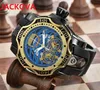 Relogio Masculino 50mm Stile sportivo militare Grandi orologi da uomo Fashion Designer Orologio in silicone unico rosso nero Orologio fashion star264r