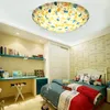 Art Deco Sea Shell lâmpada do teto Pastoral Handmade Light Hotel Nursery Corredor Varanda Sala Quarto criativa Vidro Iluminação