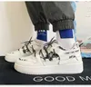 Męskie dorywczo buty do biegania mody białe koronki w górę sneakers buty sportowe jesień