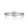 Designers de luxe Mode Sixclaw Diamond 1 ou 2 Carats Platinum Sterling Silver Women ou Ring de fiançailles13658412817101