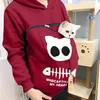 ファッション猫愛好家パーカーカンガルー犬ペットドロップシッピングプルオーバー抱っこポーチスウェットシャツポケット獣耳フード付き