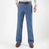 Taglia 30-45 Jeans da uomo d'affari Classici jeans elasticizzati maschili Plus Size Pantaloni larghi da uomo dritti in cotone Jeans da lavoro blu da uomo 201118