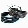 Charmarmband säljer 100% handvävda modesmycken kvinnor män flerskikt läder flätat rep armband armband fawn22